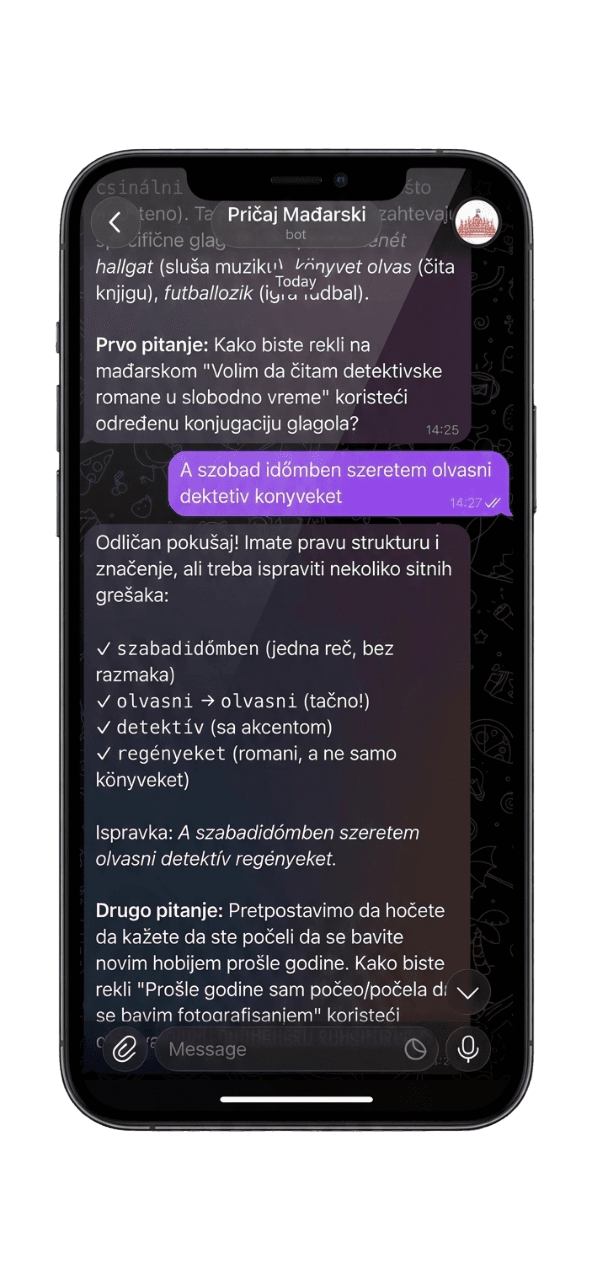 Pričaj Mađarski Telegram Bot